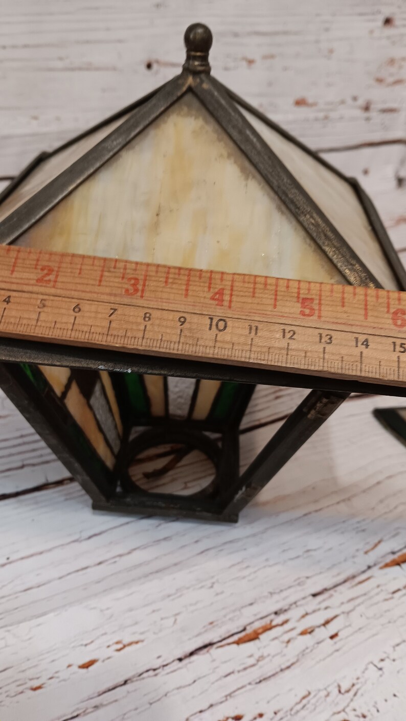 Vintage Stained Glass Outdoor Post Light Replacement Shade Etsy