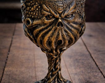 Cthulhu Goblet with Stainless Insert – Eldritch Horror Chalice 7oz