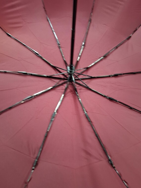 Red Double Canopy Automatic Umbrella with Curved … - image 2