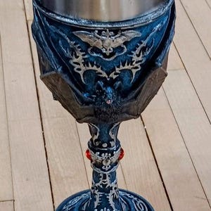 Gothic Vampire Bat Chalice – 8&quot; Goblet with Stainless Insert