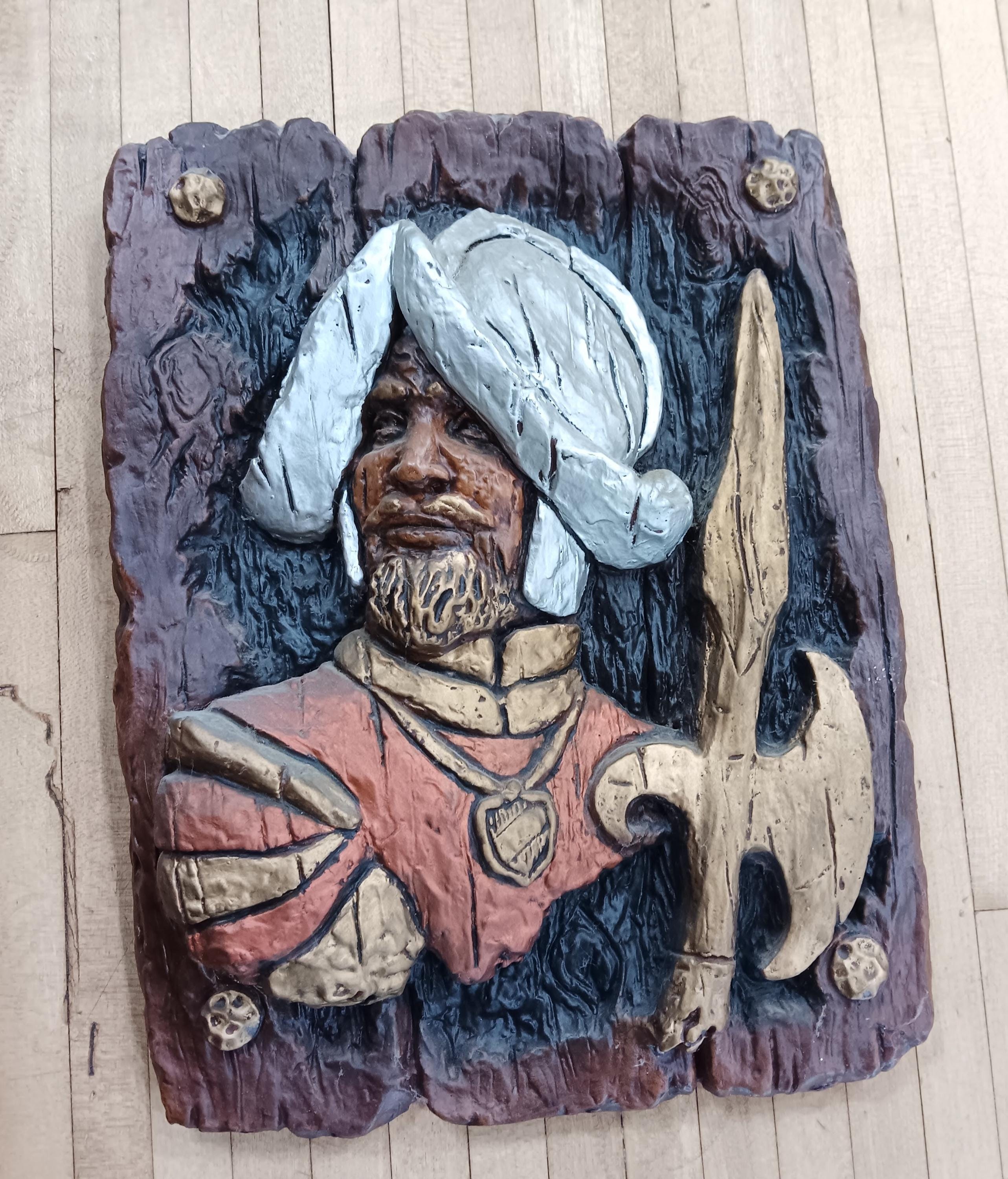 イギリスハンドメイドMarcus Designナイト騎士プラーク壁掛けビンテージ レリーフ壁掛け彫刻 MARCUS DESIGNS knight Vintage Marcus