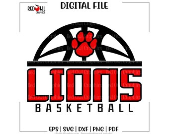 Lions Basketball svg, Lion, Team Mascot, School, Sport, svg, dxf, eps, png, pdf, sublimation, cut file, htv, vector, digital