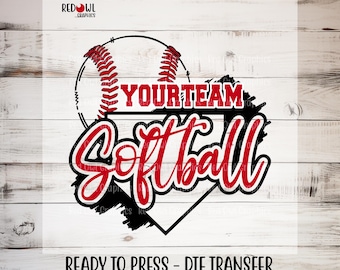 Ready To Press, Softball Transfer, Custom DTF Transfer, Heat Transfer, Softball dtf, Softball,Direct To Film, Any Team