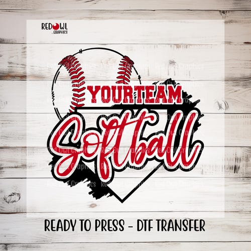 Ready To Press, Softball Transfer, Custom DTF Transfer, Heat Transfer, Softball dtf, Softball,Direct To Film, Any Team