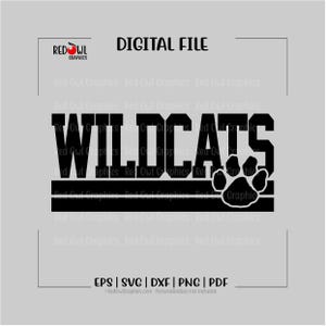 Wildcat svg, Wildcats svg, Wildcat, Wildcats, Clipart, Mascot, School, svg, dxf, eps, png, pdf, sublimation, cut file, htv, vector, digital image 2