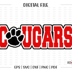 Cougar svg, Cougars svg, Cougar, Cougars, Clipart, Mascot, School, svg, dxf, eps, png, pdf, sublimation, cut file, htv, vector, digital