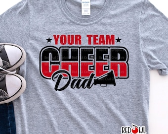 Cheer Dad Shirt, Personalized Cheer Dad T-Shirt, Cheer Dad, T-Shirt, Football, T-Shirt, Shirt, Tee, School Spirit, Mascot, Cheerleading, Dad