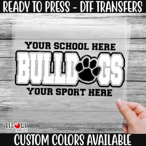 Ready To Press, Bulldog, Bulldogs DTF, Custom DTF Transfer, Heat Transfer, DTF, Bulldogs Transfer, Direct To Film