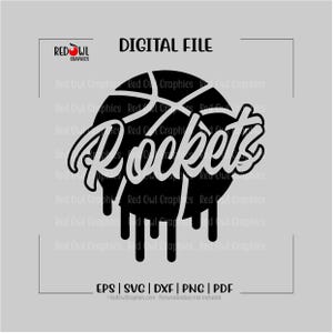Basketball svg, Rocket Basketball, Rocket, Rockets, Basketball, svg, dxf, eps, png, pdf, sublimation, cut file, htv, vector, digital,clipart image 2