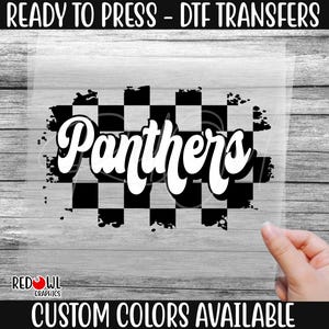Ready To Press, Panther, Panthers, Retro, Checker Board,Heat Transfer,Panthers DTF,DTF,Panthers Transfer, Direct To Film
