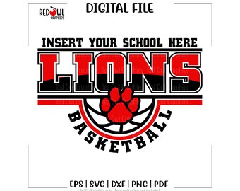 Lions Basketball svg, Lion png, Team Mascot, School Sport, svg, dxf, eps, png, pdf, sublimation, cut file, htv, vector, digital
