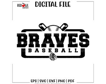 SVG de béisbol, SVG de béisbol de los Bravos, SVG de los Bravos, Bravos, Béisbol, SVG, DXF, EPS, PNG, PDF, sublimación, vinilo textil, vector, digital, imágenes prediseñadas