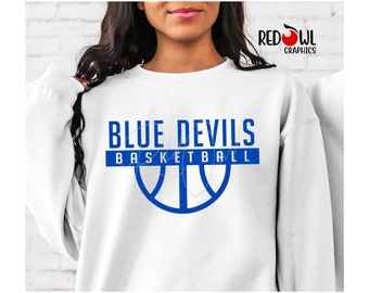 Basketball shirt, Blue Devil Shirt, Blue Devil, Basketball, T-Shirt, Sweatshirt, Hoodie, Crewneck, Basketball Sweatshirt, Mom, Dad, Coach