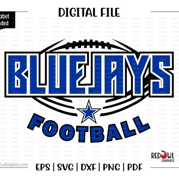 Football svg, Bluejay svg, Bluejay Football, Bluejay, Blue Jays, svg, dxf, eps, png, pdf, sublimation, cut file, htv, clipart, design, image