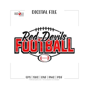 Red Devil Football svg, Devils, Team Mascot, Coach, Dad, Mom, School, svg, dxf, eps, png, pdf, sublimation