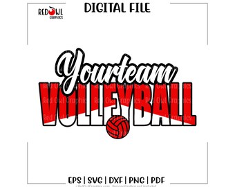 Custom, Personalized, Volleyball svg, Volleyball, Team, Mascot, svg, dxf, eps, png, pdf, sublimation