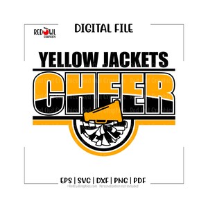 Cheer svg, Yellowjacket Cheer, Yellowjacket, cheer, cheerleading, cheerleader, svg, dxf, eps, png, pdf, sublimation, cut file, htv, vector