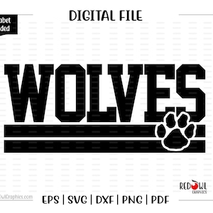Wolves svg, Wolves, Wolf, Mascot, School, svg, dxf, eps, png, pdf, sublimation, cut file, htv, vector, digital, clipart, design