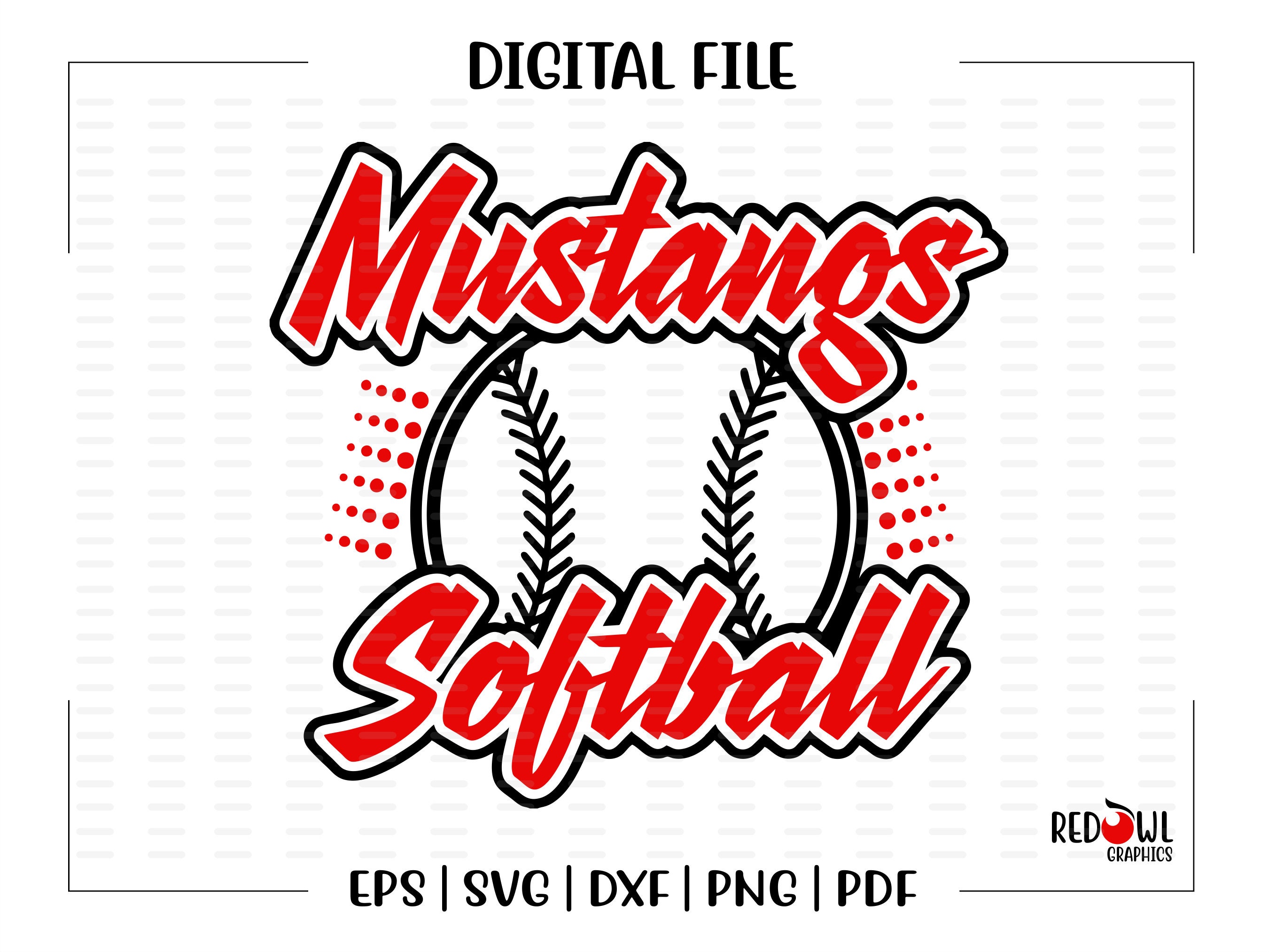 Softball Svg Mustang Softball Svg Mustang Mustangs Etsy