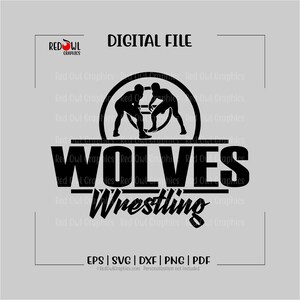 Wolves Wrestling svg, Wolves png, Team Mascot, School Spirit, Coach, Sport, Mom, Dad, Digital File, Clipart image 2