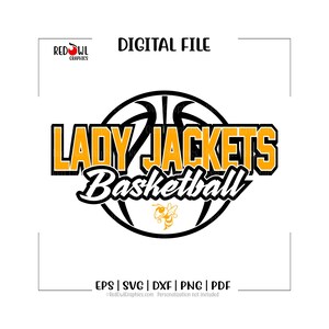 Basketball svg, Lady Jackets Basketball, Yellowjacket,Lady, Jacket, Basketball, svg, dxf, eps, png, pdf, sublimation, cut file, htv, vector