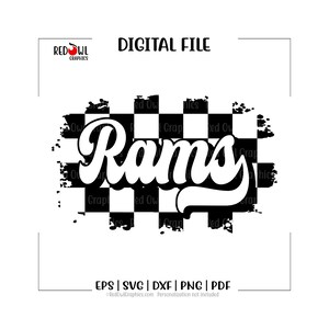 Ram svg, Rams svg, Ram, Rams, Retro, Checker Board, Mascot, svg, dxf, eps, png, pdf, sublimation, cut file, htv, vector, digital, clipart