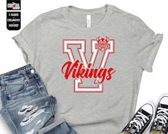 Vikings Shirt, Viking T-shirt, Vikings, Basketball, T-Shirt, Sweatshirt, Hoodie, Hooded, Crewneck, Shirt, Football, Basketball,Teacher,Cheer