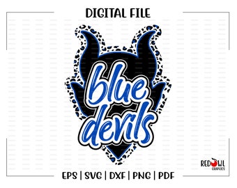 Blue Devil Girl Messy Bun PNG Digital Design Digital - Etsy