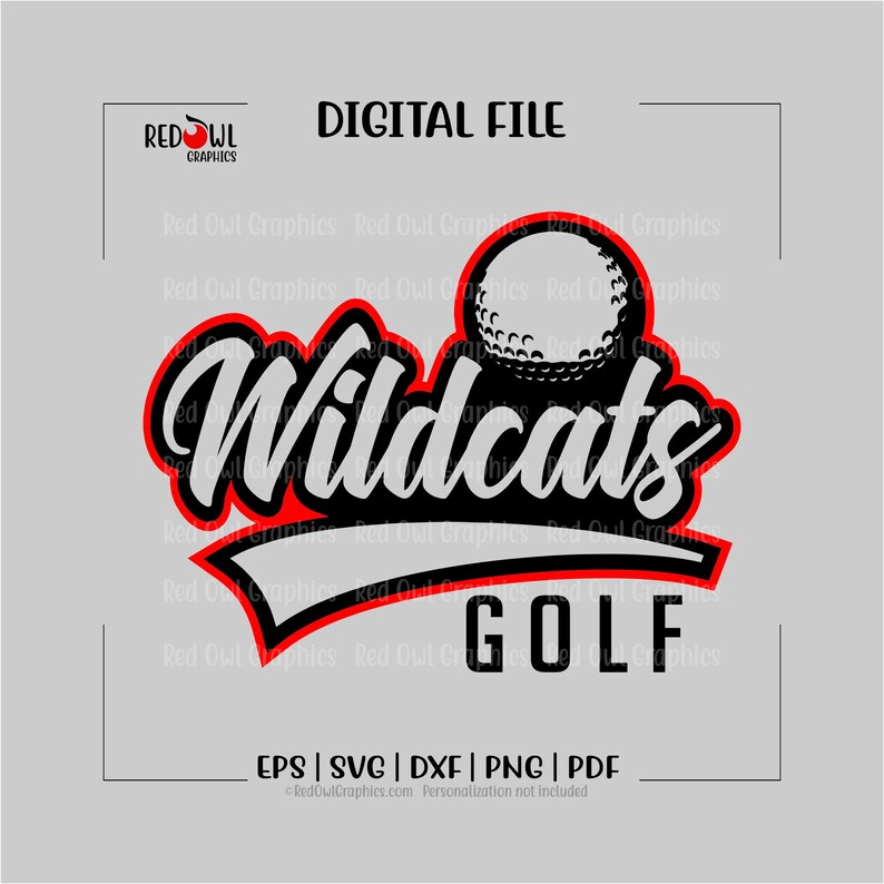 Wildcat Golf Svg, Wildcat, Team Mascot, Coach, School, Mom, Dad, Svg ...