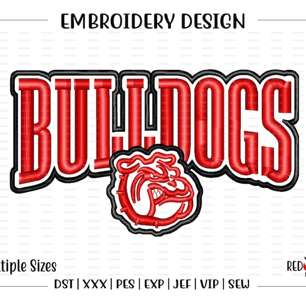 Bouledogue, Bouledogues, Motif de broderie, Mascotte, École, Broderie bouledogue, Broderie, Machine, Conception, dst, xxx, pes, exp, jef, vip, coudre