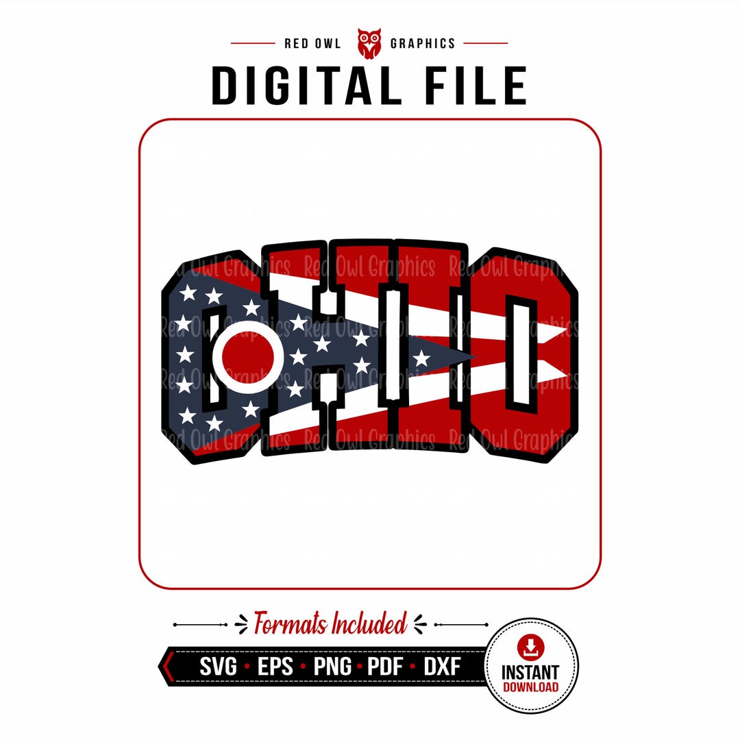 Ohio Flag Svg, Ohio Png, Svg, Dxf, Eps, Png, Pdf, Sublimation, Cut File ...