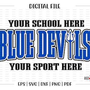 Custom, Personalized, Blue Devil svg, Blue Devils, Devil, School, Team, Mascot, svg, dxf, eps, png, pdf, sublimation