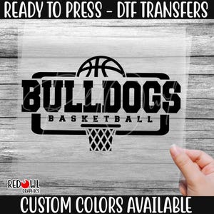 Ready To Press, Bulldog, Basketball, Bulldogs DTF, Custom DTF Transfer, Heat Transfer, DTF, Bulldogs Transfer, Direct To Film