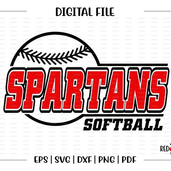 Spartan Softball Svg - Etsy