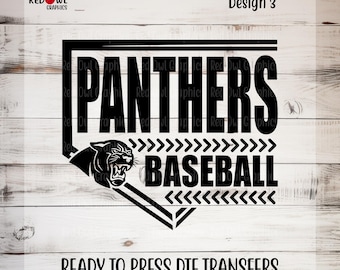 Panthers Baseball DTF Transfer, Softball, Ready to Press, Personalized, Team Mascot, School, Heat Transfer