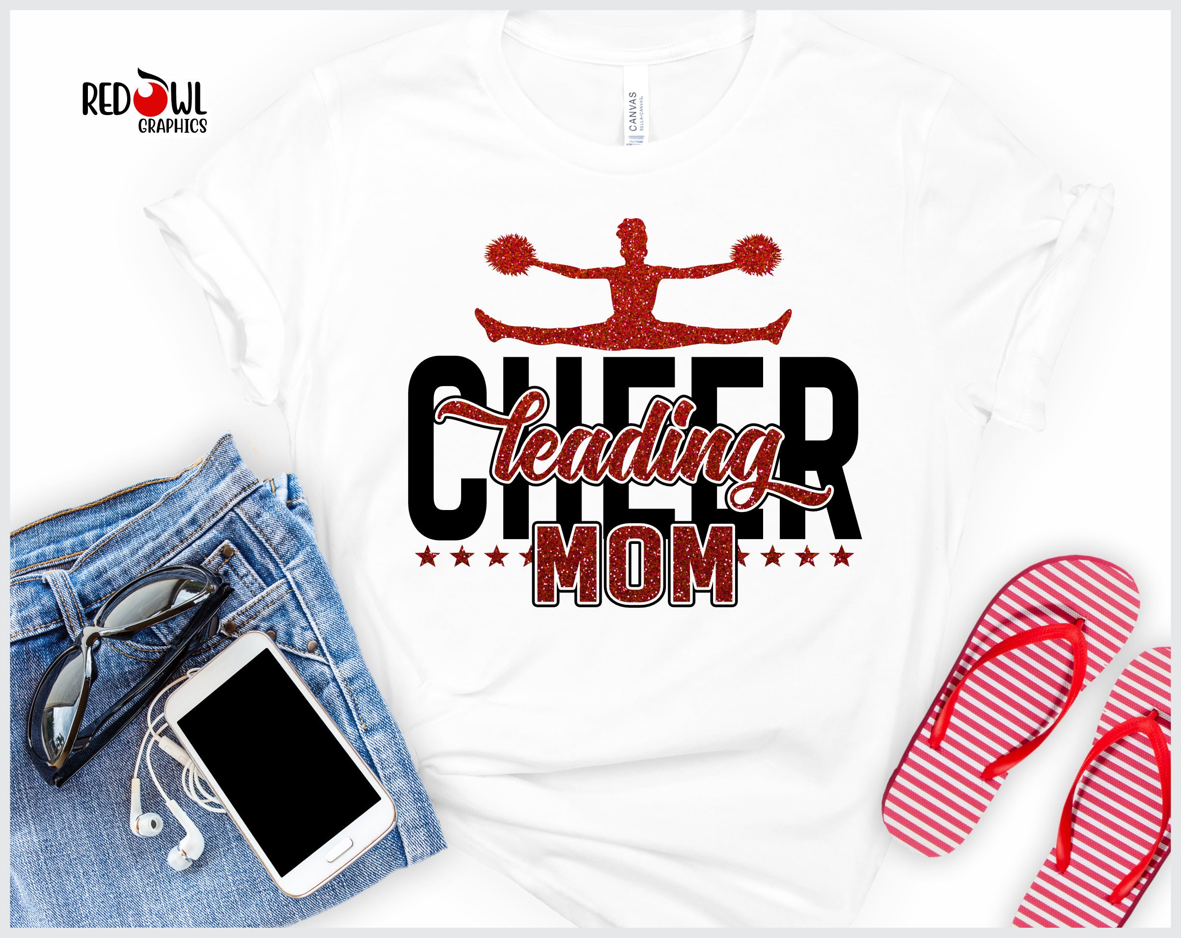 Cheer Mom Shirt Cheerleading Shirt Mom Glitter Sparkle