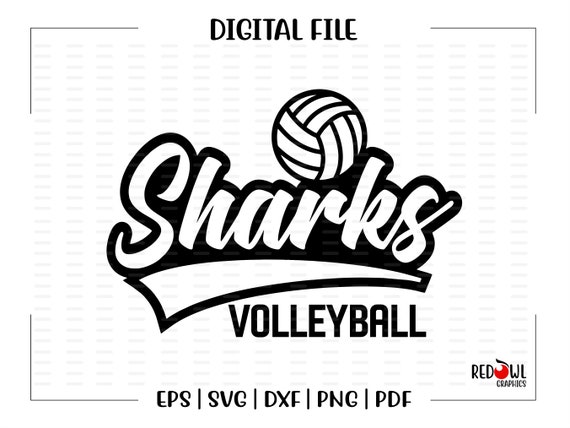 Volleyball Svg Shark Volleyball Svg Shark Sharks | Etsy