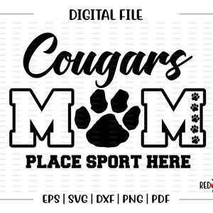 Cougars Mom Svg, Cougar Svg, Cougar, Cougars, Mom, Htv, Football