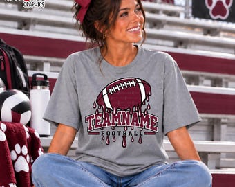 Camiseta de fútbol personalizada, nombre y número del jugador, mascota del equipo, escuela, camiseta, sudadera, sudadera con capucha, cualquier equipo, pantera, bulldog, avispón, león