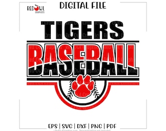 Tigers Baseball svg, Tiger, Team Mascot, School, Sport, svg, dxf, eps, png, pdf, sublimation, cut file, htv, vector, digital