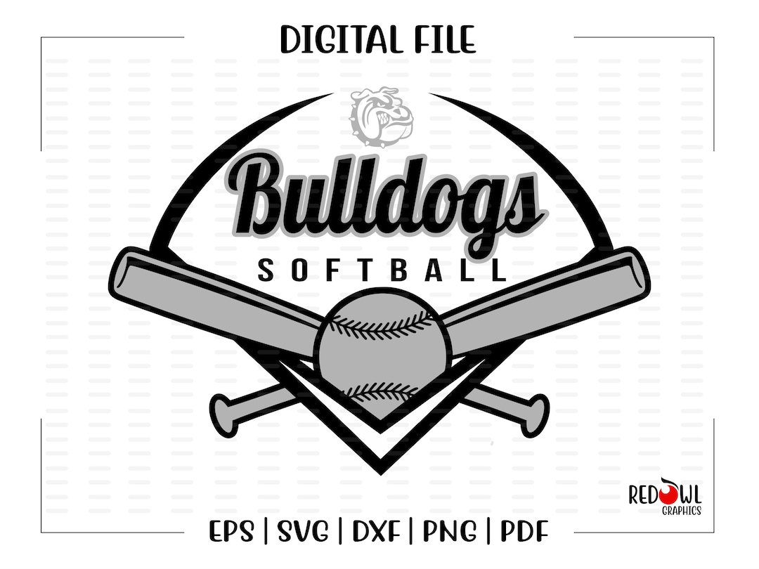 Softball Svg, Bulldog Softball Svg, Bulldog, Bulldogs, Softball