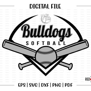 Softball svg, Bulldogge Softball svg, Bulldogge, Bulldoggen, Softball, Clipart, svg, dxf, eps, png, pdf, Sublimation, geschnittene Datei, HTV, Vektor, digital