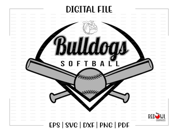 Softball Svg Bulldog Softball Svg Bulldog Bulldogs | Etsy
