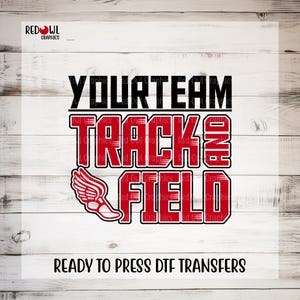 Ready To Press, Track Transfer, Custom DTF Transfer, Heat Transfer, Track and Field dtf, Track Stencil, Direct To Film, Any Team