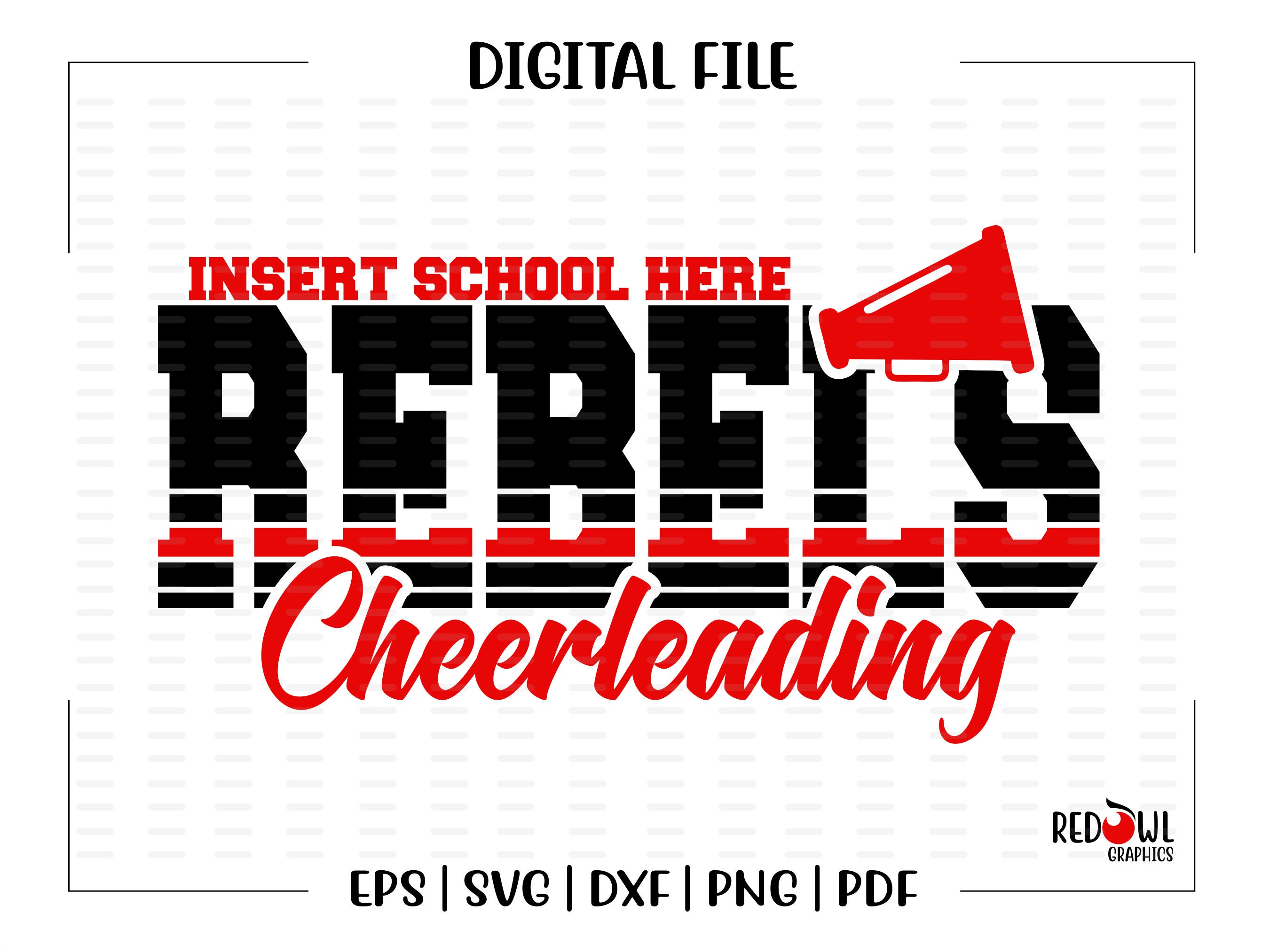 Cheerleader Svg Cheerleading Svg Rebel Rebels Cheer Etsy