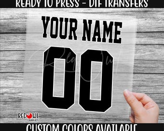 Name DTF, Any Team, Name, Number, Ready To Press, DTF, Custom dtf Transfer, Heat Transfer, DTF, Bulldogs Transfer, Direct To Film