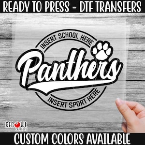 Ready To Press, Panther, Panthers, Paw, Custom DTF Transfer,Heat Transfer,Panthers DTF,DTF,Panthers Transfer, Direct To Film