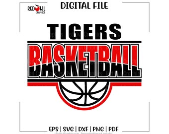 SVG de baloncesto Tiger, SVG de baloncesto, Tigre, Tigres, Baloncesto, SVG, DXF, EPS, PNG, PDF, sublimación, archivo de corte, vinilo textil, vector, digital