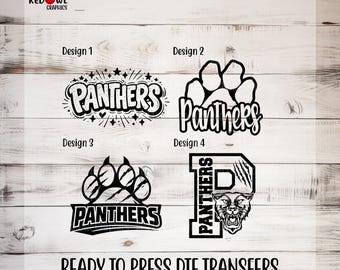 Panthers DTF Transfer, Ready to Press, Personalized, Team Mascot, School, Sport, Teacher, Coach, Heat Transfer