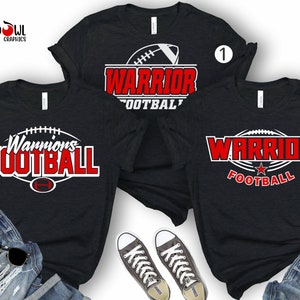 Warrior Football Shirt, Personalized Football shirt, Warrior, Football,T-Shirt,Shirt, School Spirit, Gift for Football, Mom, Dad